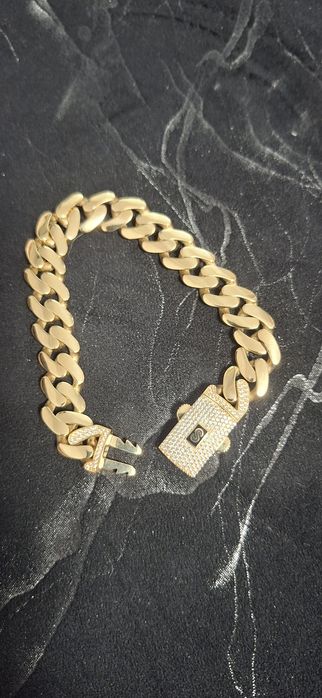 Brățara aur masiv cuban 14 k .