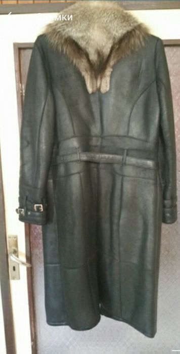 Палто от естествена кожа и естествен косъм