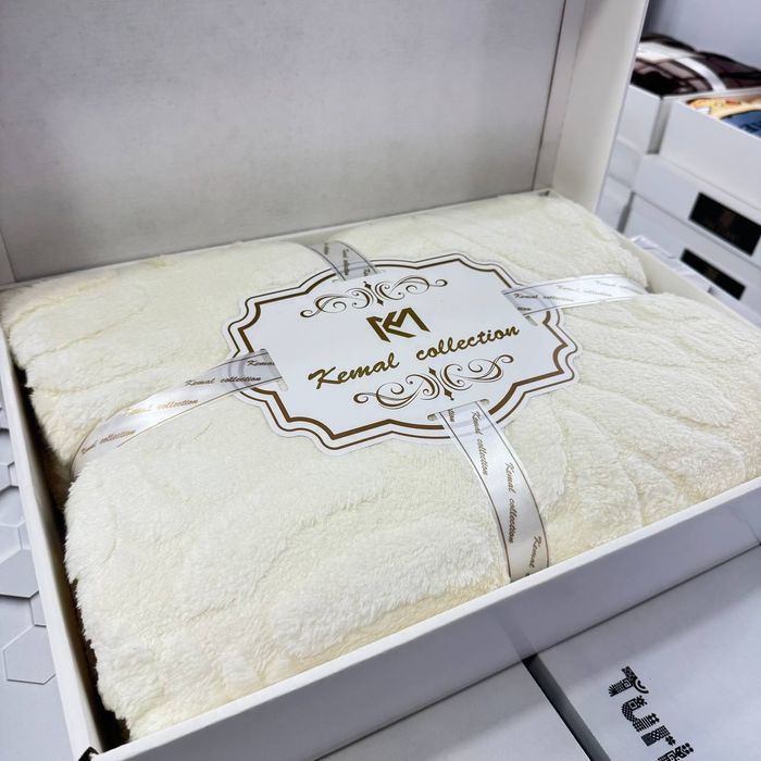 Момик зимний плед 2 спалка в подарочной  коробке + сумка