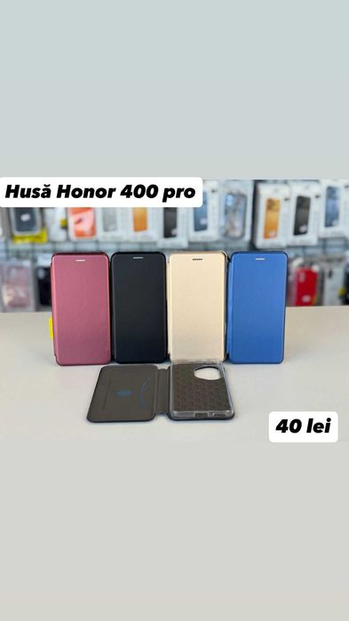 Husă tip carte , folie, cablu, încărcător Honor 400 Pro