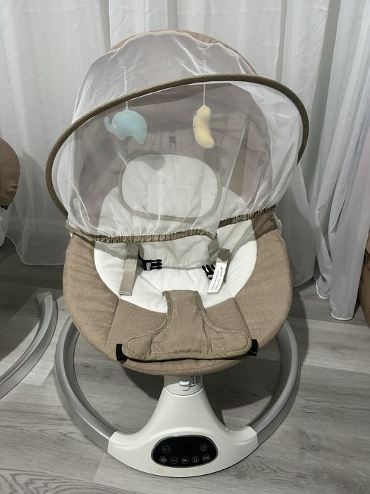 Balansoar electric bebe cu Bluetooth, telecomanda si muzica