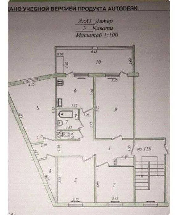 Продается квартира в Яшнабадском районе Тузель 4-х комнат 4-этаже 98м2