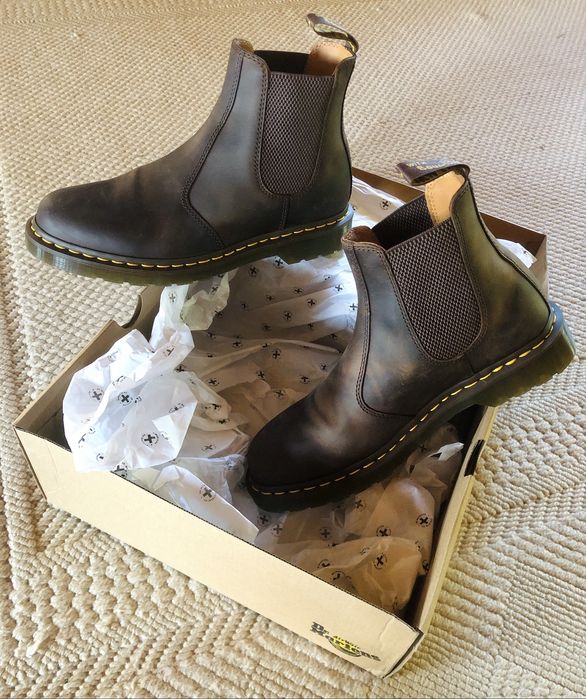 Dr. Martens мъжки кожени боти Dark Brown — Crazy Horse #43