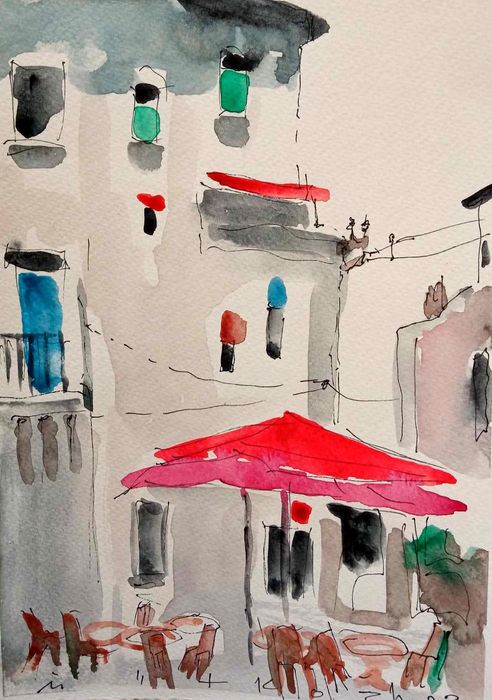 Акварели, ръчна хартия