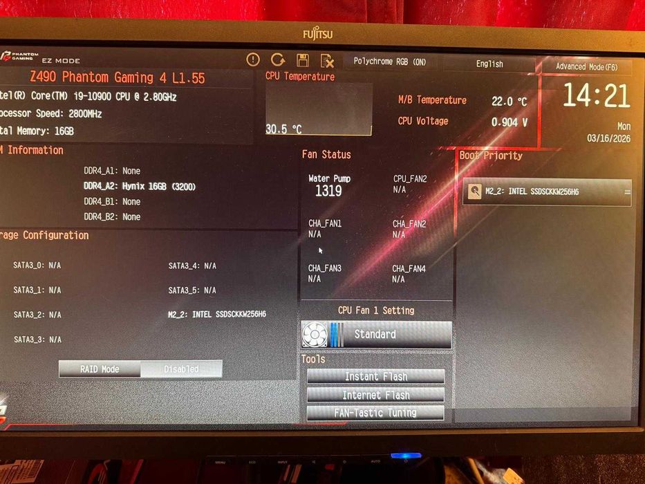 kit mobo Z490 Phantom Gaming 4 + intel i9-10900 + 8GB DDR4 +bonus