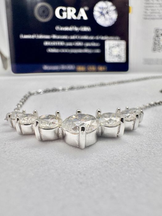 Сребърно колие с мойсанит (Диамант) 2.8 карата