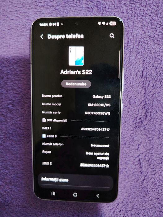 Samsung S22 5G 128 GB/8GB RAM