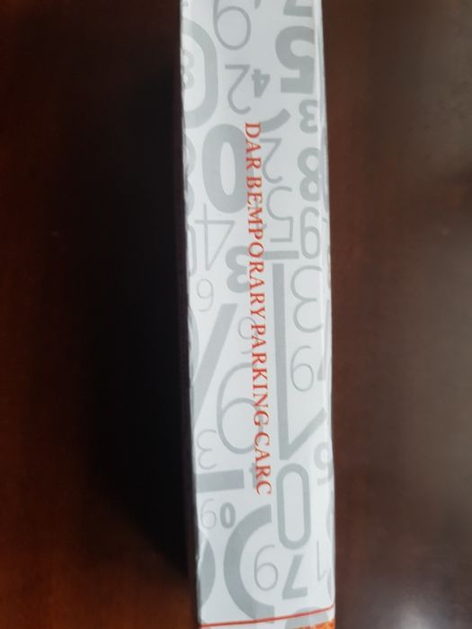 Card suport parcare temporară