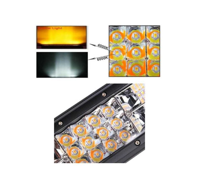 Led Bar 324 W , Bicolor GIROFAR 12/24 V Prinderi Drept 4 STAZE