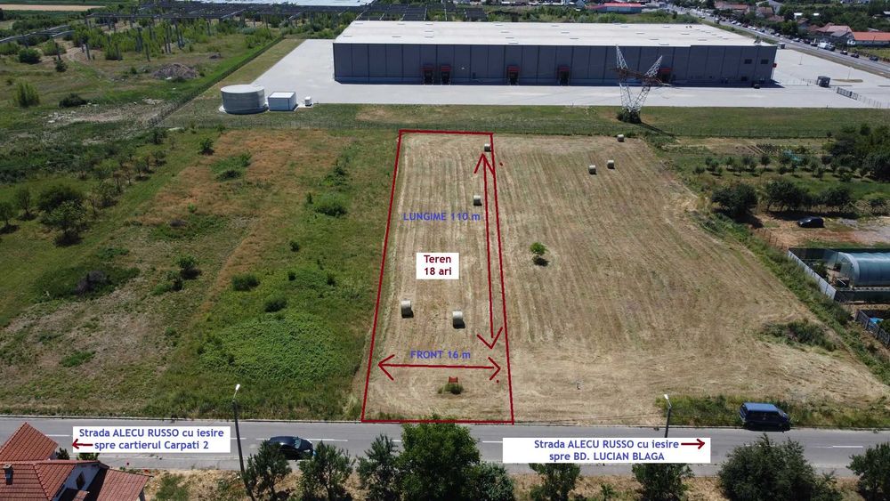 Vând teren 1.800 mp – Alecu Russo – zona rezidențială