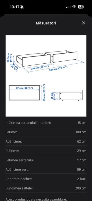 Vand sertare pentru pat