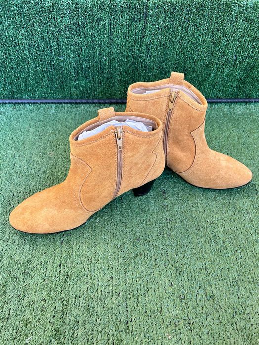 Botine Lola Gonzales, camel,piele întoarsă,mărimea 38,office,casual
