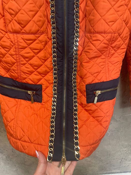 Пролетни якета - оранжево и черно от естествена кожа