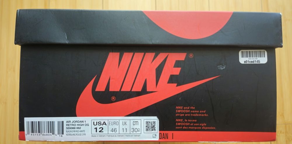 Jordan 1 Bloodline 46 EU noi cu legit check si sneaker shields cadou