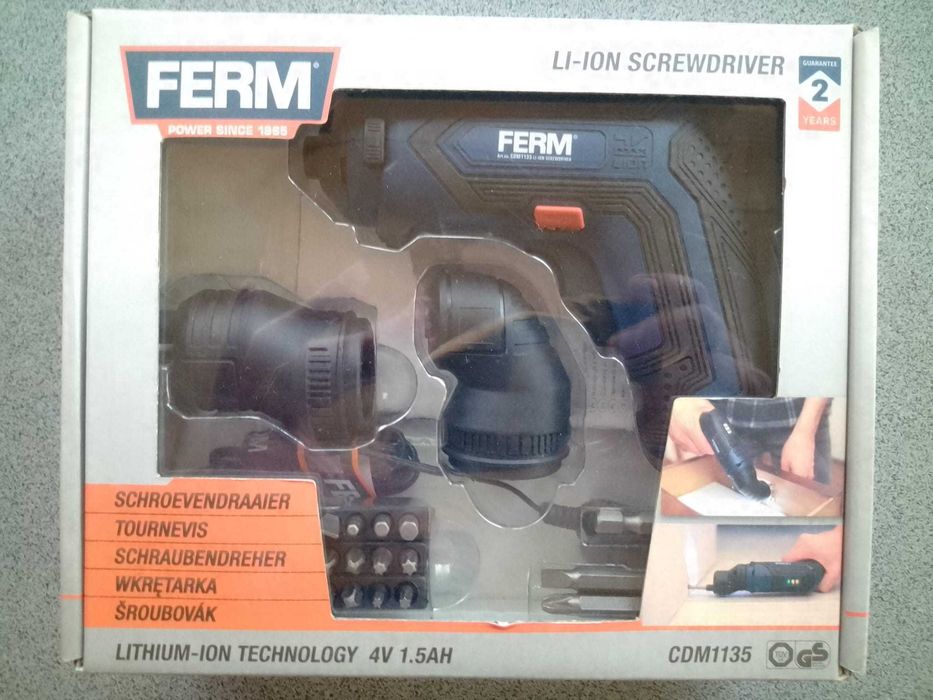 Surubelnita electrica Ferm, acumulator Li-Ion 4v, 1,5Ah, 29 accesorii
