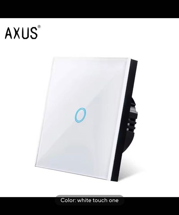 Стъклен ключ за осветление с тъч управление и подсветка – черен и бял