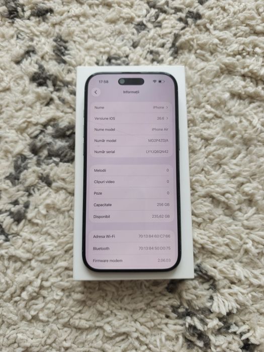 Apple iPhone Air 256 GB ca Nou Factura Garanție