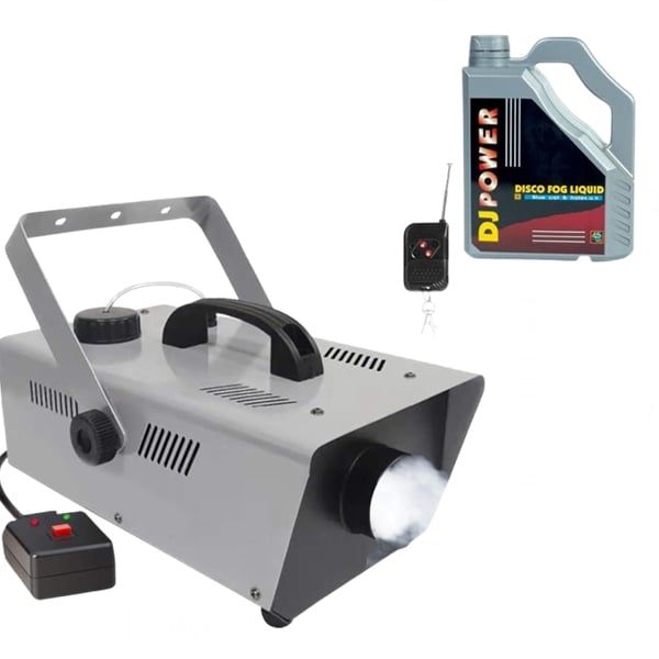 Set mașină de fum profesionala si lichid 4.5 l, telecomanda, 2000 KV