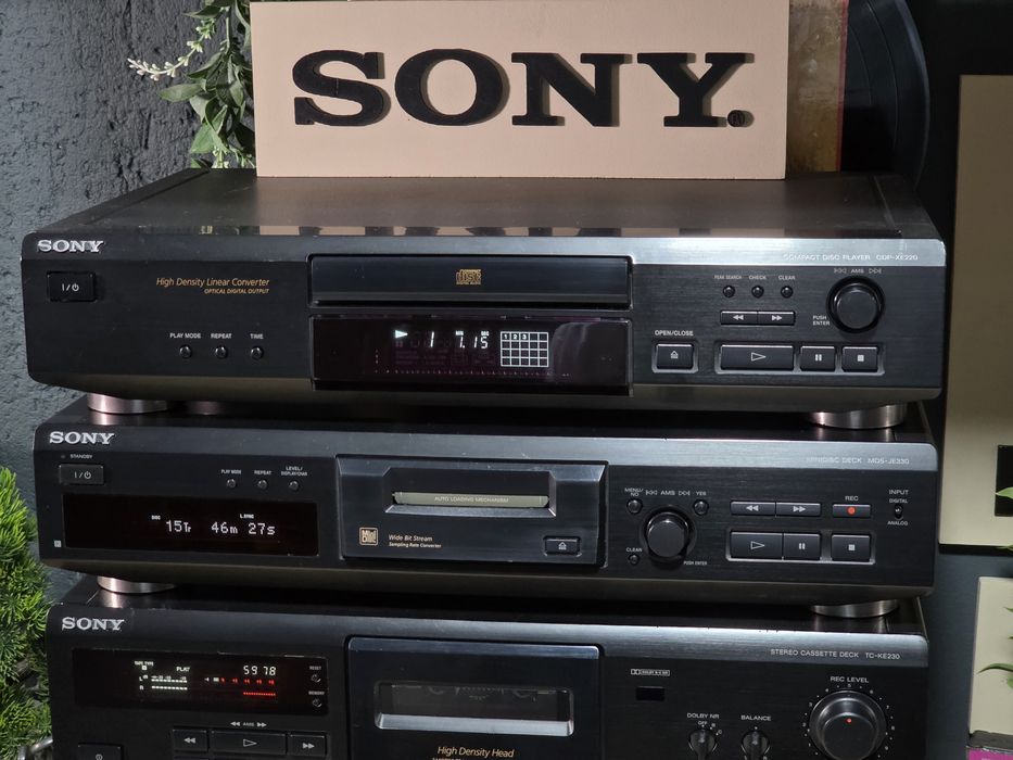 Linie audio SONY, minidisc MD, cd player, casetofon deck, receiver hifi stereo, surround cinema