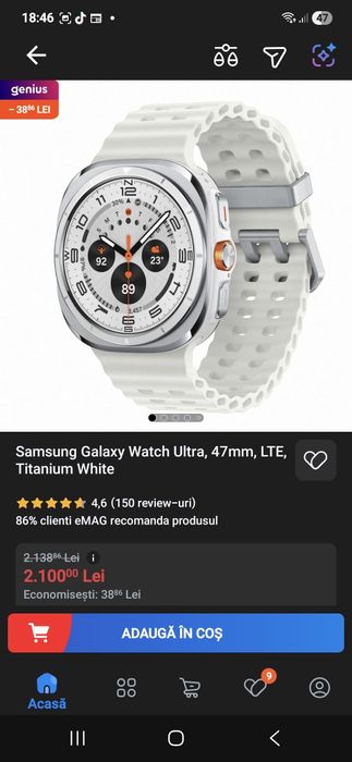 Samsung Galaxy Watch Ultra 47 mm nou