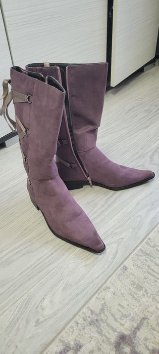 Cizme înalte mărimea 39-40, catifea mov