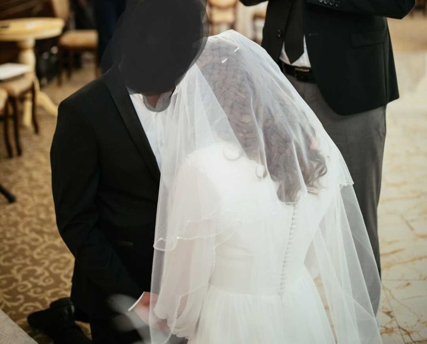 Rochie de mireasa vaporoasa voal gratuit inclus corset la spate