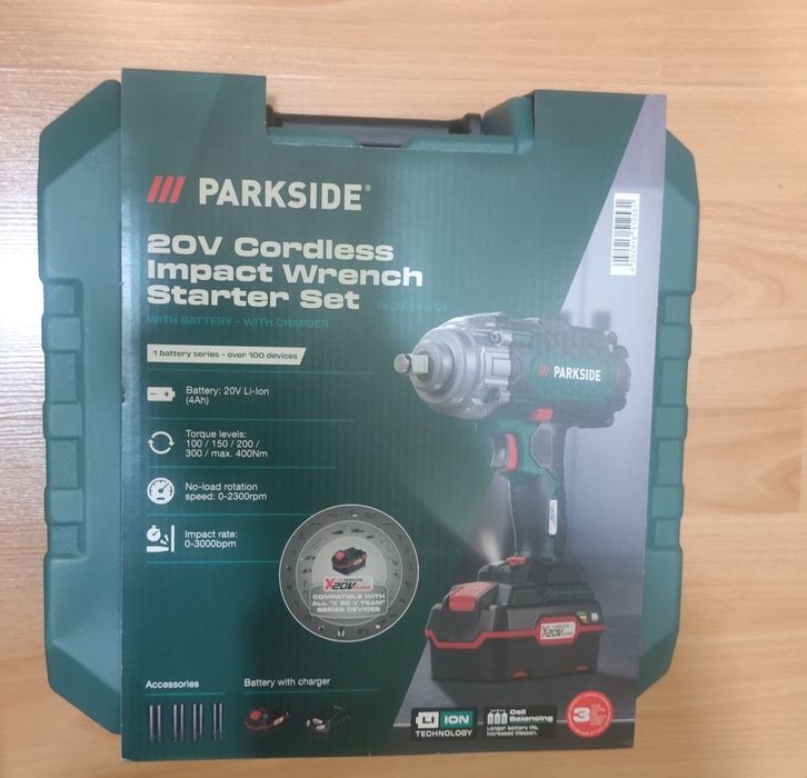 Ударен гайковерт Parkside с батерия и зарядно