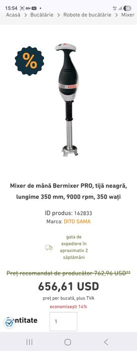 Mixer de mana horeca Bermixer Pro 350 wati, cu defect