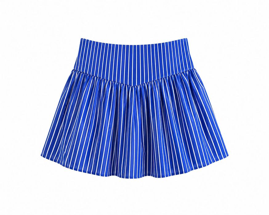 Дамски комлект Santorini Blue - риза и пола с райе
