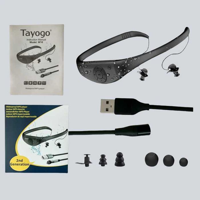 Водоустойчив Mp3 Bluetooth плейър за плуване Toyogo  IPX8 8GB