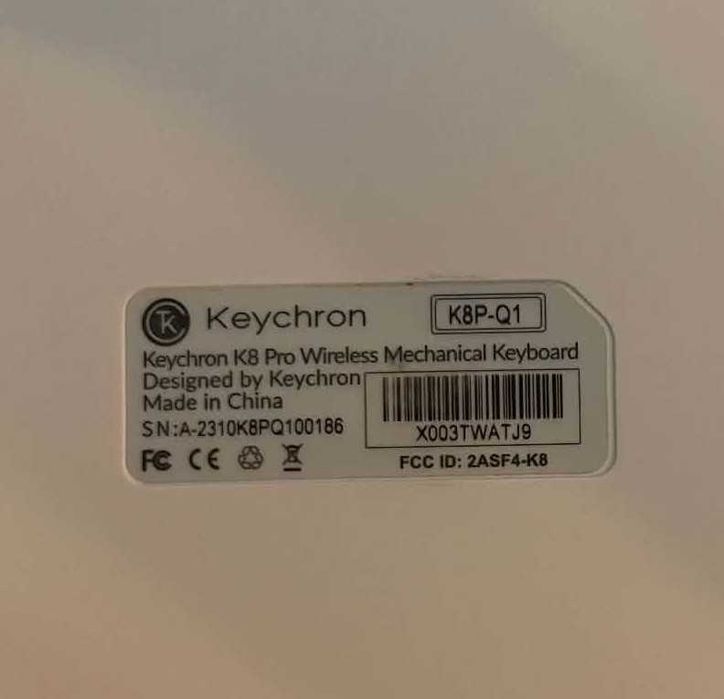 Keychron K8 Pro безжична механична клавиатура – бяла, TKL, комплект