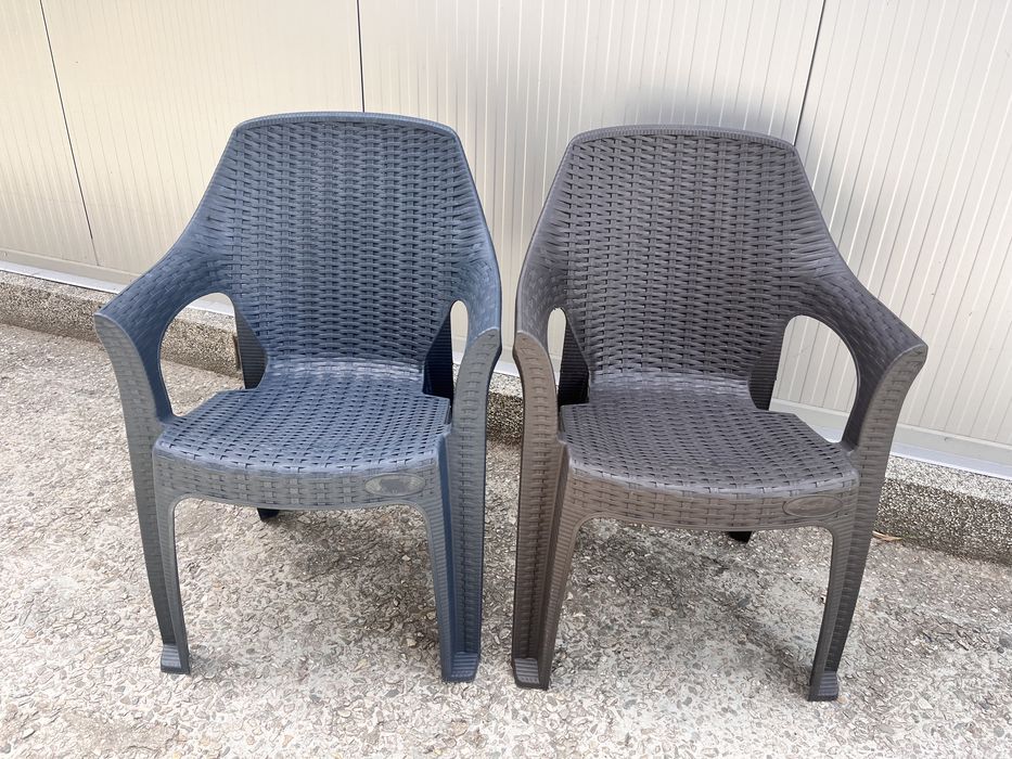 Пластмасови столове Бабел Тъмен ратан градински