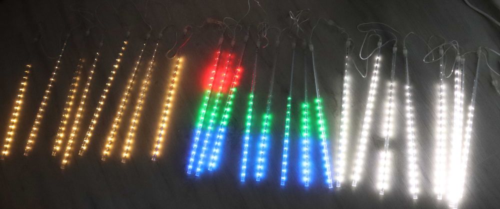 led коледни висулки водоустойчив падащ сняг, метеор, светеща декорация