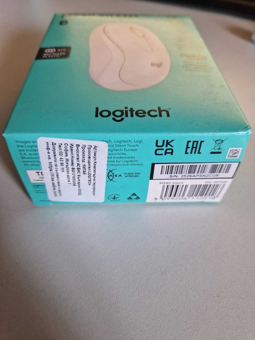 Мишкa Logitech - M240 Silent BT, оптична, безжична, Off white