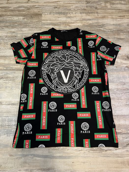 Мъжка страхотна тениска - XL. Памук. Versace