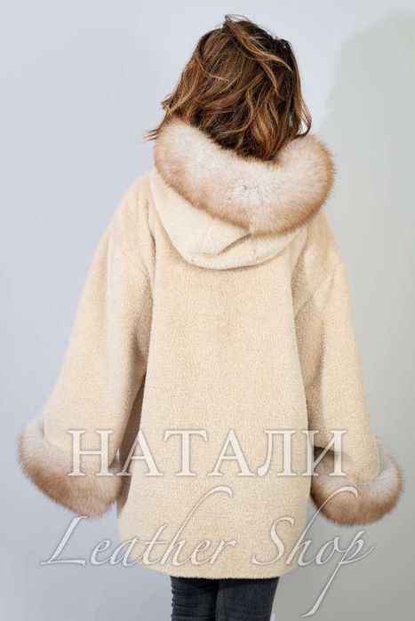 Кожух от алпака с косъм Валентина