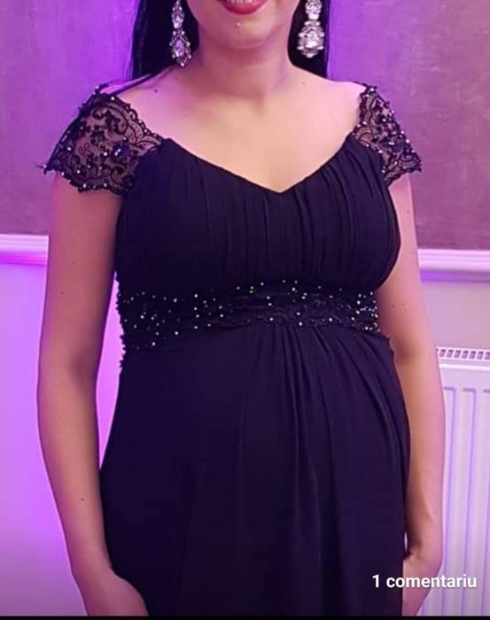 Rochie neagră lunga de seara damă mărimea M