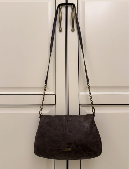 Geanta crossbody Nine West - piele ecologica, maro inchis