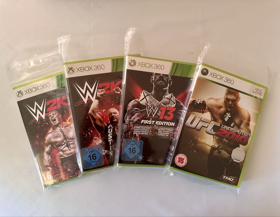 Jocuri WWE 2K13, WWE 2K16, WWE 2K17 colecție XBOX 360 + CADOU UFC 2010