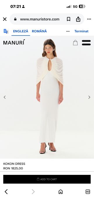 Rochie Manuri marimea M culoarea alb