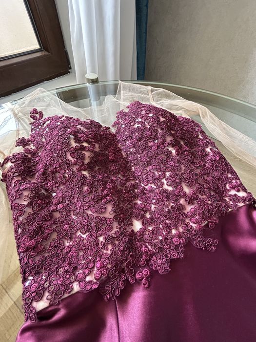 Rochie lungă de ocazie Mirela Diaconu, mărimea S (pe comandă) – Purtată o dată