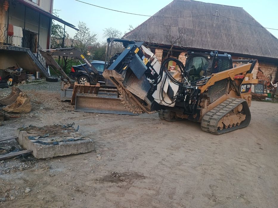 Defrișări curățare teren burghiu gauri pământ gard freză asfalt cuzine