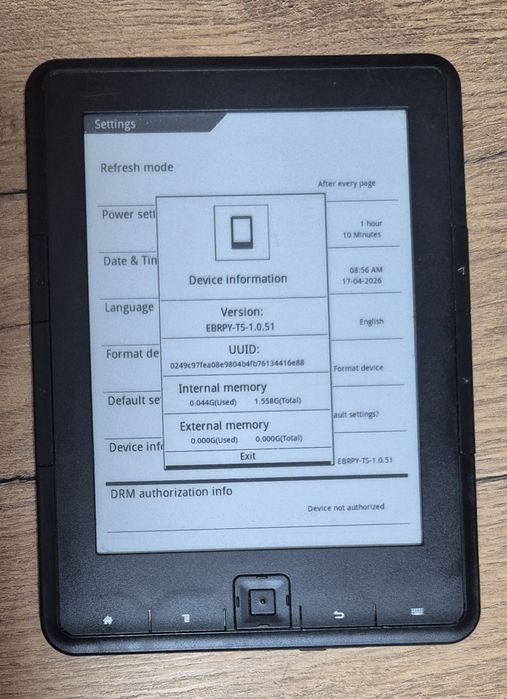 TrekStor eBook Reader 4.0 e Ink display