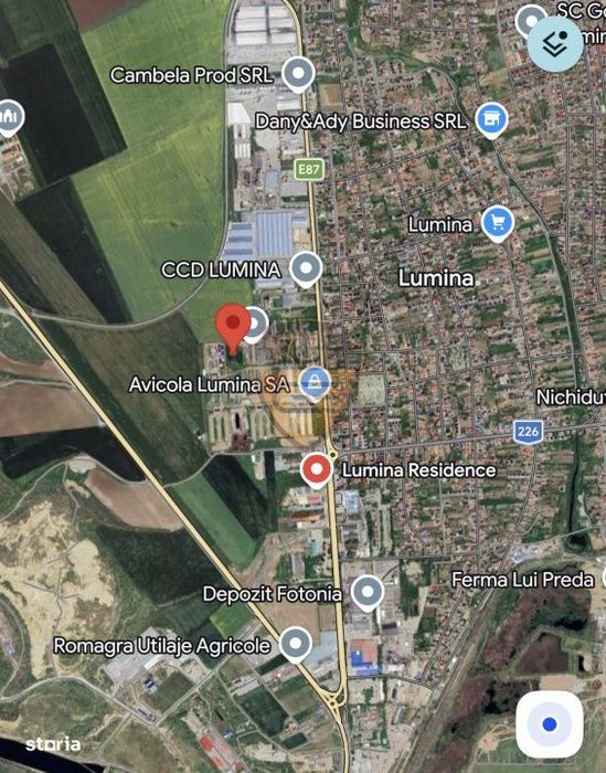 TEREN liber industrial, imprejmuit, hala depozitare/productie  Lumina