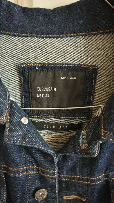 Jacheta Zara Man - geaca blugi barbati denim albastra - Marimea M / 40