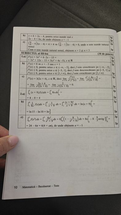 Teste matematică bacalaureat profil tehnologic m2