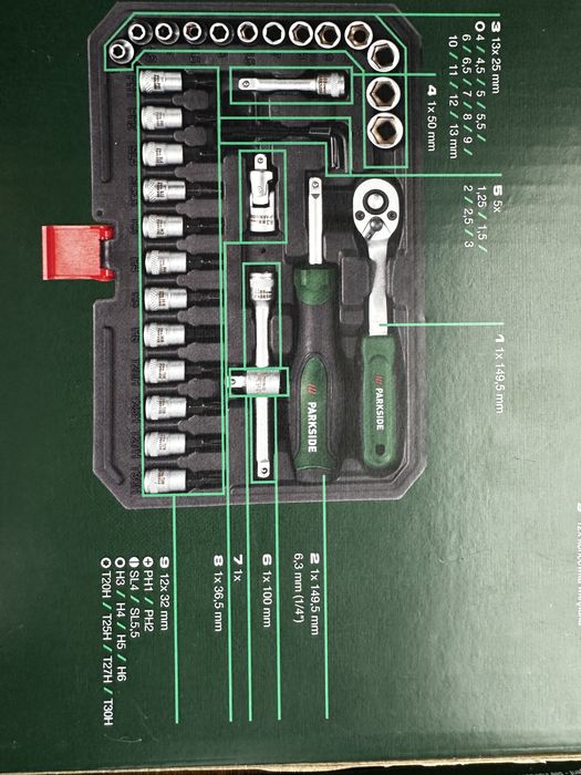 Инструменти Parkside лот сет
