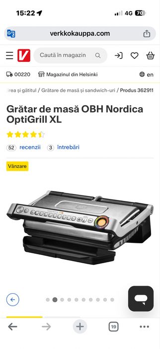 Gratar de masa OBH NORDICA Optigrill XL