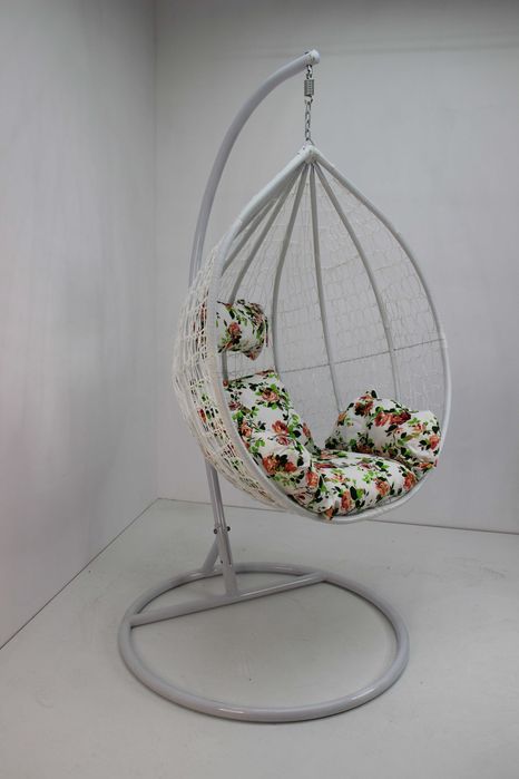 Голям Размер Градинска Люлка От Ратан - Цветове - Кафяв, Бял и Черен