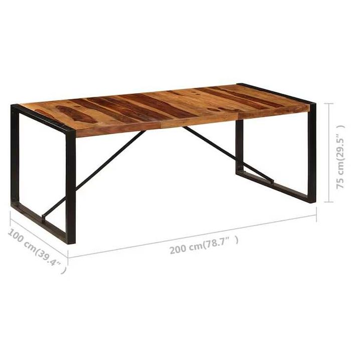 Masa de bucatarie vidaXL 200 x 100 x 75 cm lemn masiv de sheesham Exotique IKEA KIKA JYSK Kitchen Table Exotic Dinner Natural Premium Noua Mobexpert